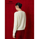 Zhenbei ZB/Zhenbei 2025 new pure cashmere sweater women's round neck long sleeve buttoned cable knit cardigan jacket 31278 white regular M (100)