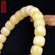 Amber style, one thing, one picture, one certificate, beeswax bracelet for women, natural amber barrel beads, raw ore yellow flower wax, 11.44g, 9*7.5mm