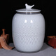 Fumi cylinder rice bucket Jingdezhen ceramic household 20 Jin Jin equals 0.5 kg 30 Jin Jin equals 0.5 kg Flour bucket moisture-proof and insect-proof with lid seal White winter melon 30 Jin Jin equals 0.5 kg Water capacity