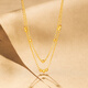 Saturday blessing yellow 18K gold color gold necklace women's small gold bead pendant C0513088 40+5cm birthday gift