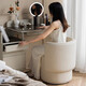 Shantou Lincun Bedroom Light Luxurious Makeup Stool Pulley Master Bedroom Dressing Stool Chair Simple Backrest Dressing Stool Beige Bright Star Velvet 360 Rotation