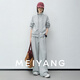 MEIYANG streamer suit, temperature-locking air layer stand-up collar, detachable streamer top, casual pants, fashion slimming autumn new style, light gray (regular version) L