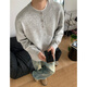 XUANSENTU neverneed American retro Henry collar sweater for men in winter, lazy style bottoming sweater with trendy floral gray upgraded version 95% of users choose L