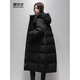 Flying in the Snow Long Down Jacket Women's 25 Winter New Loose Large Size Fashion Warm 90 Fleece Hooded Jacket Black S