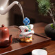 2025 new color-changing tea pet ornaments can raise creative and high-end sense of awakening lion tea play tea table tea set accessories Ruishi Qingzhu blue hydrangea----color-changing model