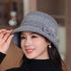 Bisi sheep middle-aged and elderly women's hats for autumn and winter mother's woolen basin hats old ladies and grandmothers cloth hats thickened fisherman hats 2319-deep khaki one-size-fits-all adjustable