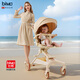 Bimo bimo stroller baby stroller is lightweight, high view, two-way stroller, can sit and lie down, foldable M8 high-end version - champagne gold + mat + mosquito net