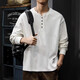 Kuraishi Kazuki American Henley Collar Sweatshirt Men's 2025 Autumn and Winter Loose Casual Solid Color Bottoming Shirt Plus Velvet Long Sleeve Jacket Men White M Suitable Weight 90-130Jin Jin is equal to 0.5 kg