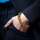 Fan Jialun blue amber beeswax bracelet for men, pure water grade amber, original stone toy piece, single circle bracelet for men and women, gift, blue amber 0.8x21 pieces