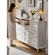 Quanyou (QUANU) 2025 New Solid Wood American Retro Chest of Drawers Bedroom Bedside Cabinet Drawer Storage Cabinet French Living Room Side Cabinet Back Warm White Solid Wood Dressing Table (Mirror and Stool Not Included) Completely delivered to home Completely assembled (table legs need to be assembled manually)