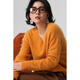 Xingshi WeTHEE cashmere wool small brushed orange orange forest green V-neck warm pullover sweater winter forest green one size