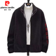 Pierre Cardin 2026 men's autumn and winter new imitation sherpa jacket men's stand collar trendy velvet thickened men's winter jacket GG09# gray single layer L 116-130Jin Jin equals 0.5 kg