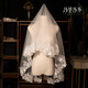 Veil main wedding dress super fairy style photo studio shooting props double layer white simple bridal wedding lace headdress white lace lace veil single layer about 1.4 meters 1 piece