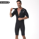Spraesidio one-piece warm wetsuit swimsuit for men and women thickened cold-proof swimming wetsuit for adults long-sleeved 3mm winter swimming jellyfish suit black short-sleeved 3XL
