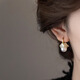 Qi Xiaomi Super Immortal Flower Pearl Earrings Women's Earrings Niche Design Light Luxury Earrings High-Quality Temperament Imitation Pearl Earrings A Pair of Flower Earrings