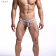 Gay men's underwear Gay sexy boys' underwear see-through pouch low-waist fine mesh thong sexy 0 black white L