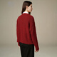 Late White Exclusive 2025 Autumn Style Simple Chinese Red Sweater Solid Color Soft Waxy Wool Sweater Women Red L