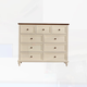 Visage Yuanshi Woody American solid wood light luxury nine-drawer cabinet storage cabinet simple modern bedroom living room storage cabinet retro drawer six drawers + dressing table + stool + mirror ivory white
