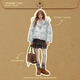 UNIFREE sweet wind cotton winter new style striped bow windproof warm thickened non-bloated jacket blue M