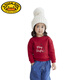 G.duck Christmas parent-child wear 2025 autumn and winter new long-sleeved round neck sweatshirt versatile children's clothing tops family wear burgundy autumn style 165 adults S