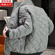 Quality cotton coat for dad in autumn and winter, plus velvet, thickened, short, warm and cold, lightweight, trendy, casual, handsome jacket for men. Good quality - thick and warm, gray 2XL. Recommended 125-145 Jin Jin is equal to 0.5 kg