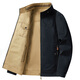 Jeep (JEEP) jacket men's spring and autumn outdoor windproof and warm reversible long-sleeved work jacket men's black blue XL