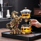 Lazy automatic tea maker tea set household kung fu magnetic high-end tea making artifact glass teapot tall golden horse automatic tea maker + tea preparation + male cup