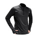 Alen Botun velvet sports long-sleeved men's quick-drying warm t-shirt half-zip training suit winter running training fitness top black velvet warm XL 140-160Jin Jin equals 0.5 kg