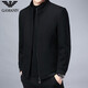 Men's jacket autumn woolen jacket men's woolen jacket middle-aged wool stand-up collar clip gray M 170