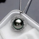 Yuebu Tahitian black pearl pendant S925 silver large point single pearl pendant young clavicle chain for wife 12