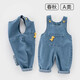 Children's Denim Overalls for Baby Boys Spring and Autumn Clothing 2025 Boys and Girls One-piece Denim Trousers Baby Pants Royal Blue Dinosaur Denim Overalls 126 100 (28-35Jin Jin is equal to 0.5 kg)