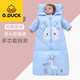 G.duck Little Yellow Duck Baby Sleeping Bag Autumn and Winter Thickened Class A Warm Children 03 Years Old Detachable Baby Winter Sleeping Bag Blue Elk - Thickened - Pure Cotton Fabric 0-3 Years Old - Hooded Full Length 110cm