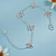 Lossot Fashionable Butterfly Platinum Bracelet Women's PT950 Platinum Butterfly Bracelet Girlfriend Wife Birthday Gift