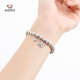 Aido Diamond pt950 platinum pumpkin bead bracelet for women, thick and elegant platinum transfer ball bracelet for men, net weight 25.02g, about 6mm thick