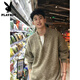 Playboy (PLAYBOY) Sweater Men's Cleanfit Henley Collar Winter Trendy Interior Loose Lazy Men's American V-neck Sweater Khaki Upgrade XL 130 to 145Jin Jin equals 0.5kg Can be worn