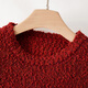 Late White Exclusive 2025 Autumn Style Simple Chinese Red Sweater Solid Color Soft Waxy Wool Sweater Women Red L