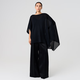 SIQIYOUNG Artist Series - Multi-Wear Cape Large Pleated Shawl Multi-Wear High-end Outerwear Mist Black One Size F