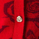PALUOPO Romantic Rose Autumn and Winter New Cashmere Sweater Women's Knitted Cardigan Warm Sweater Outerwear ET2F8125R Big Red Gold S 155/95