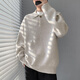 Pull back new product lazy style lapel sweater men's autumn and winter 2025 new loose casual old money style Henry collar sweater Chenguang Apricot L