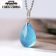 Lihu natural aquamarine pendant for women, high quality blue crystal pendant for girlfriend birthday gift with rope