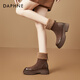 Daphne Martin boots women's winter retro thick-soled short boots lamb wool warm snow boots new cotton boots brown 37