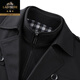 Classic car high-end wool liner windbreaker autumn and winter men's thickened warm mid-length casual jacket middle-aged removable black - mid-length - removable wool liner thickened XL 180/135-150Jin Jin equals 0.5 kg