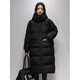Flying in the Snow Long Down Jacket Women's 25 Winter New Loose Large Size Fashion Warm 90 Fleece Hooded Jacket Black S
