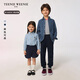 Teenie Weenie Kids 25 spring and summer long-sleeved denim shirt for boys and girls, light denim color 160cm