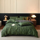 Light luxury retro style pure cotton brushed bed four-piece set autumn and winter thickened cotton quilt cover sheet high-end bedding Yeyu-green soft and comfortable bed sheet style 1.8 four-piece set-quilt cover 200x230