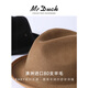 Mr DUCK Australian pure wool handmade top hat rolled edge foldable casual high-end jazz hat for men, warm and breathable in autumn and winter, royal black (top hat) S (suitable for 52-55cm head circumference, small head circumference)