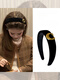 Miao Yijia black velvet headband for women, autumn and winter high skull pressure headband, elegant and high-end hairpin, versatile outer hair accessory, black C-shaped headband