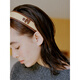 Tagi.<i>Imagine PU leather retro plaid wide version high skull autumn and winter retro headband headband sesame red wine