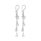 Whiskey platinum earrings for women genuine pt950 white gold earrings pt999 pure gold ear wire star long tassel earrings PT950 meteor shower earrings about 2.48 grams
