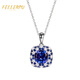 Felop Necklace Women's Tanzanite Sapphire Diamond 18K Gold Platinum Pendant Valentine's Day Birthday Gift for Girlfriend and Wife 1.7 Carat Tanzanite Necklace Brand Gift Box